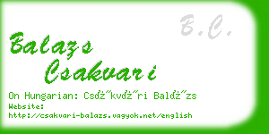 balazs csakvari business card